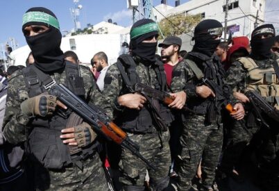 Armed Hamas fighters. Photo courtesy of the Arab News