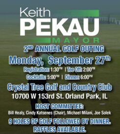 Early Pekau fundraiser promo for his golf outing at Crystal Tree